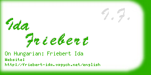 ida friebert business card